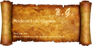 Modrovich Gyoma névjegykártya